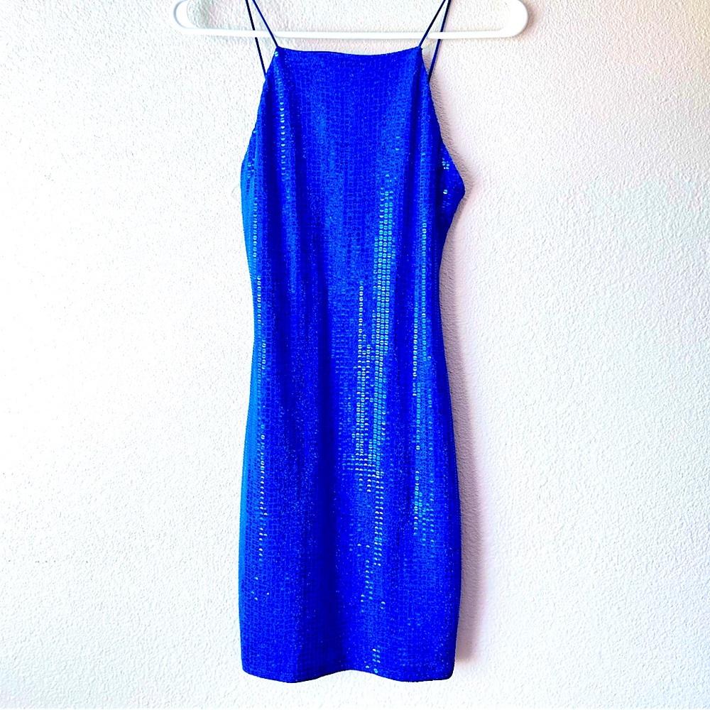 NWT Womens small blue sequin dress